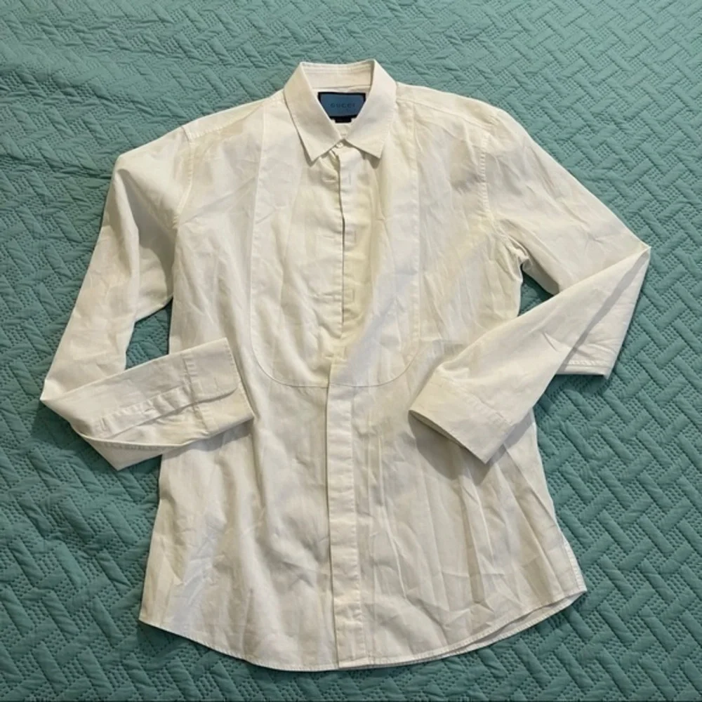 GUCCI Mens White Regular Fit Dress Shirt S 41/16